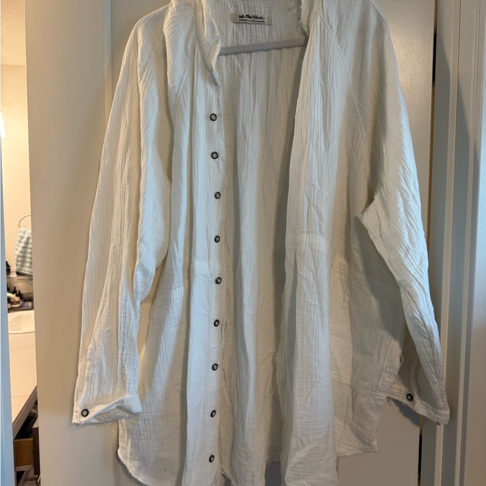 Free People White Button-Up